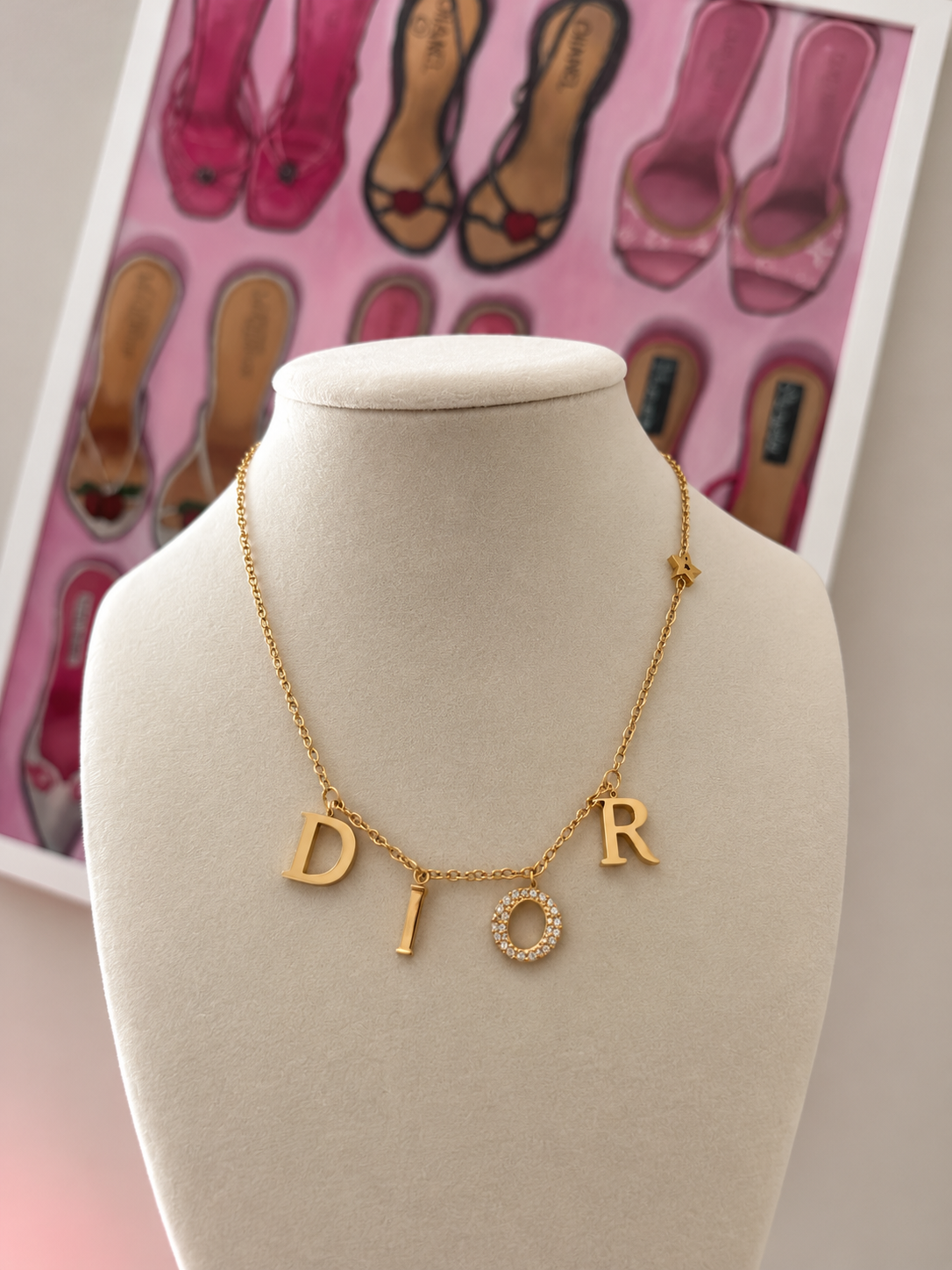 Gold D Necklace